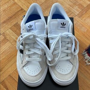 Adidas Nora White/Tan with Black Stripes